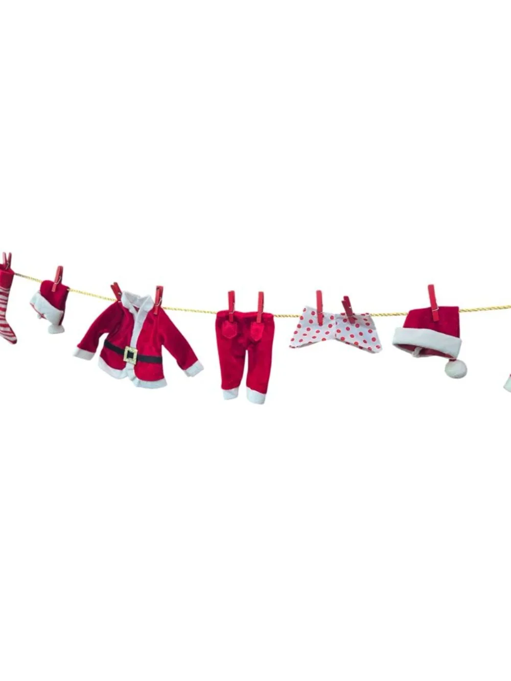 Santa's Laundry Clothesline Christmas Cloth Garland Decoration 72